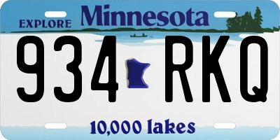 MN license plate 934RKQ