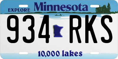 MN license plate 934RKS