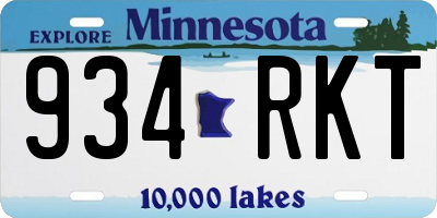 MN license plate 934RKT