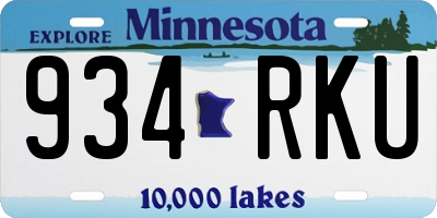 MN license plate 934RKU