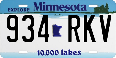 MN license plate 934RKV