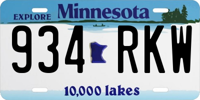 MN license plate 934RKW