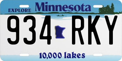 MN license plate 934RKY