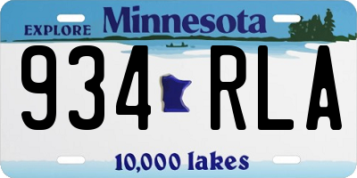 MN license plate 934RLA