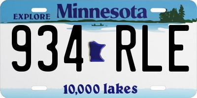 MN license plate 934RLE