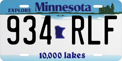 MN license plate 934RLF