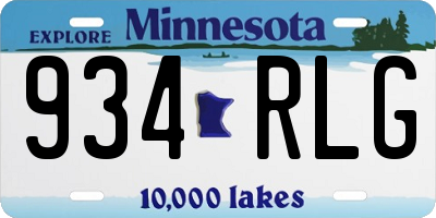 MN license plate 934RLG