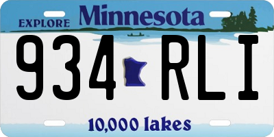MN license plate 934RLI