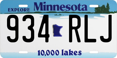 MN license plate 934RLJ