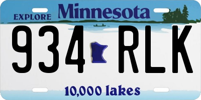 MN license plate 934RLK
