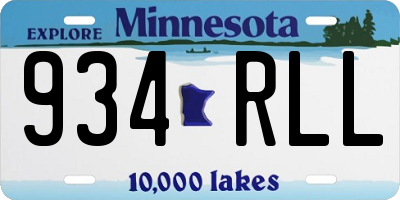 MN license plate 934RLL