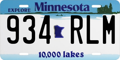 MN license plate 934RLM