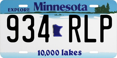 MN license plate 934RLP