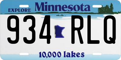 MN license plate 934RLQ