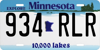 MN license plate 934RLR