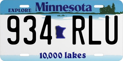 MN license plate 934RLU