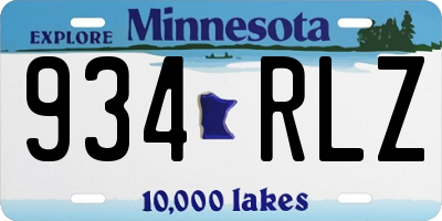 MN license plate 934RLZ