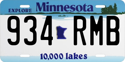 MN license plate 934RMB