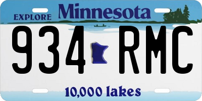 MN license plate 934RMC