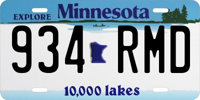 MN license plate 934RMD