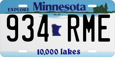 MN license plate 934RME