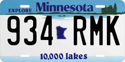 MN license plate 934RMK