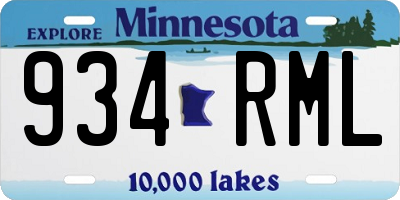MN license plate 934RML