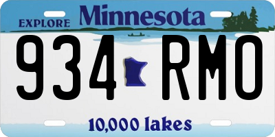 MN license plate 934RMO