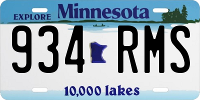 MN license plate 934RMS