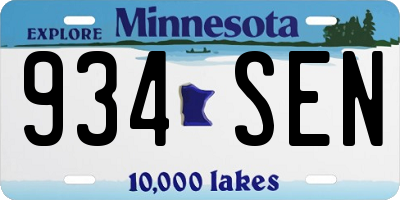 MN license plate 934SEN