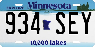 MN license plate 934SEY