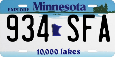 MN license plate 934SFA