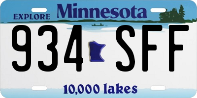 MN license plate 934SFF