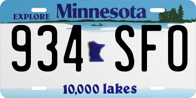 MN license plate 934SFO