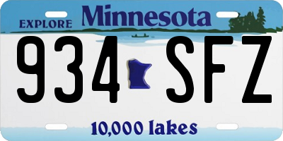 MN license plate 934SFZ