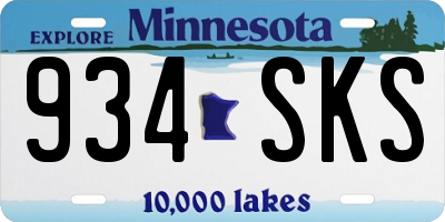 MN license plate 934SKS