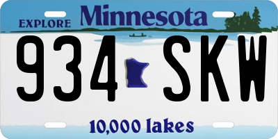 MN license plate 934SKW