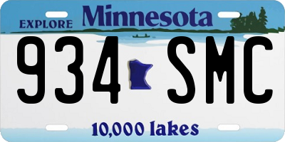 MN license plate 934SMC