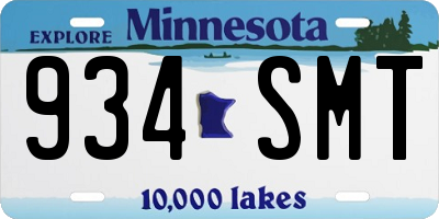 MN license plate 934SMT