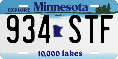MN license plate 934STF