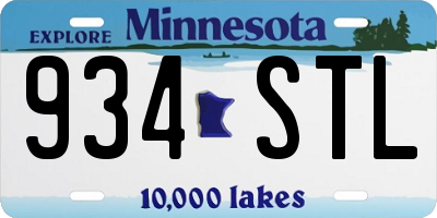 MN license plate 934STL