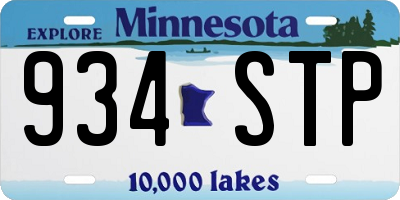 MN license plate 934STP