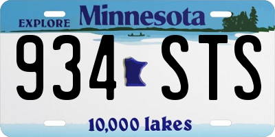 MN license plate 934STS