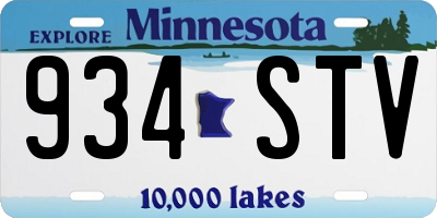 MN license plate 934STV