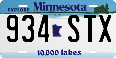 MN license plate 934STX