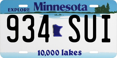 MN license plate 934SUI
