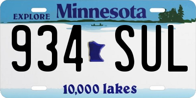 MN license plate 934SUL