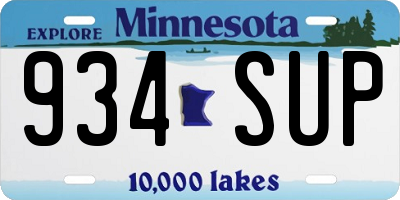 MN license plate 934SUP