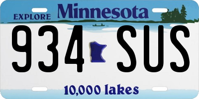 MN license plate 934SUS