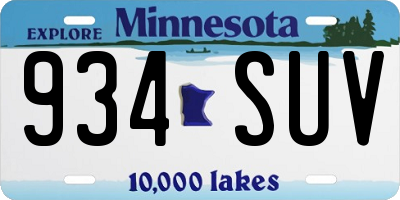 MN license plate 934SUV